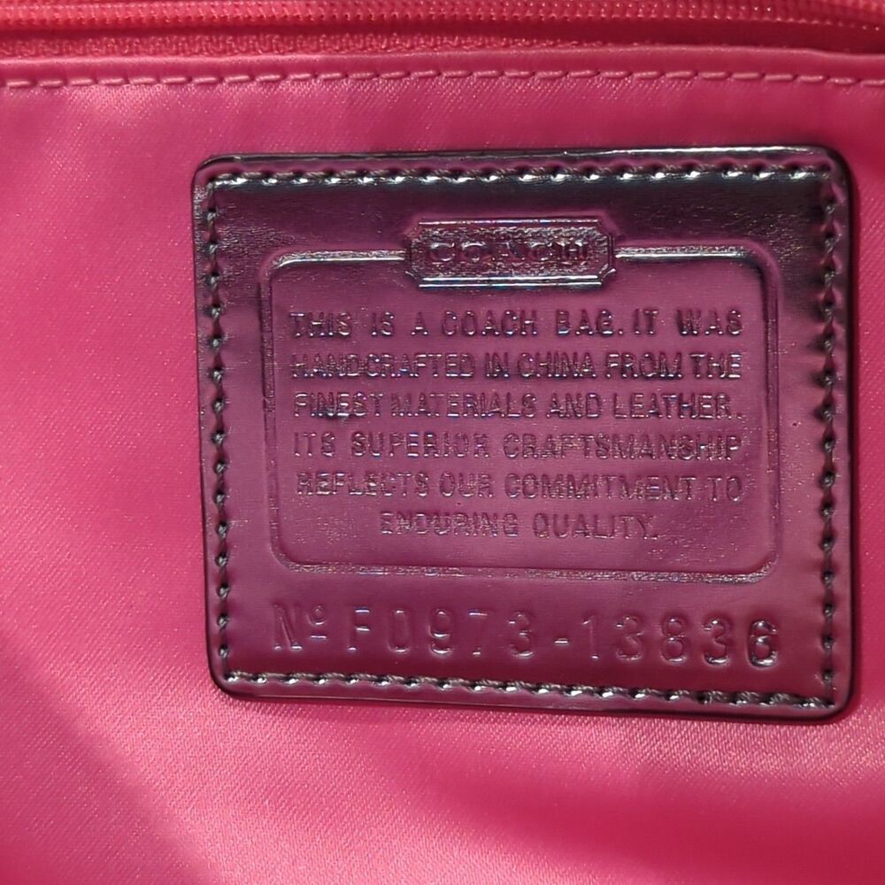 Coach Poppy Shoulder Tote Bag Raspberry Purple Patent Leather Purse F20973-13876 - Picture 7 of 10